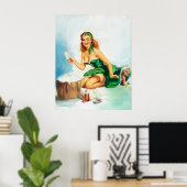 ピンアップクリーニングおもしろい時間 ポスター (ホームオフィス)