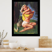 ピンアップサーフィンガール2 Vintageポスター ポスター (キッチン)