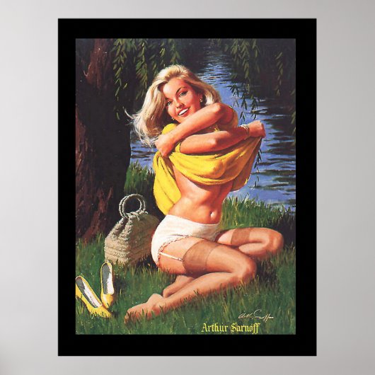 ピンアップサーフィンガール2 Vintageポスター ポスター (正面)