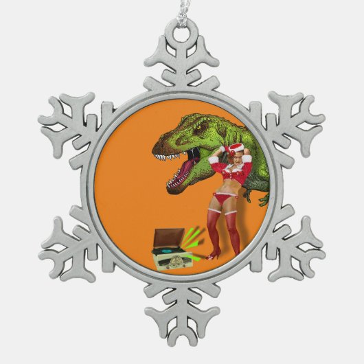 ピンアップナビデニャジュラシカ スノーフレークピューターオーナメント (正面)