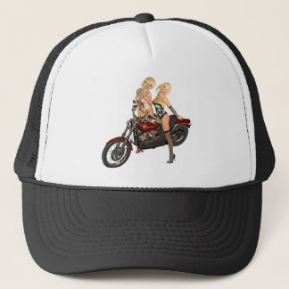 ピンアップバイクもしくは自転車に乗る人 キャップ