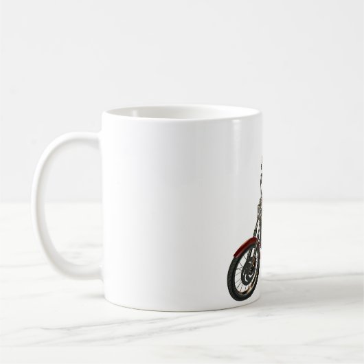 ピンアップバイクもしくは自転車に乗る人 コーヒーマグカップ (左)