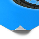 ピンアップバイクもしくは自転車に乗る人 ポスター (角)