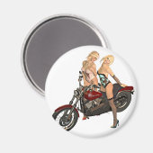 ピンアップバイクもしくは自転車に乗る人 マグネット (正面/裏面)