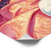 ピンアップフローラかわいいイースターバニー ポスター (コーナー)