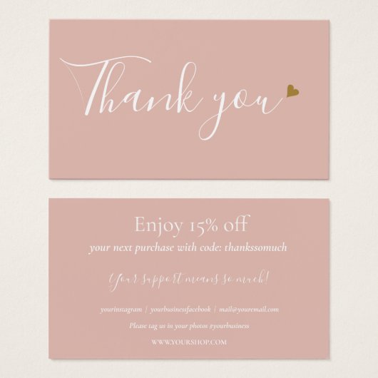 ピンエレガントクありがとうショッピング割引カード (正面&裏面)