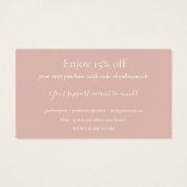 ピンエレガントクありがとうショッピング割引カード (裏面)