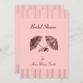 ピンエレガントクのヴィンテージ傘 招待状 (正面/裏面)