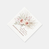 ピンエレガントクアイボリー・ボホ・フローラ結婚の聖書の一節 スタンダードカクテルナプキン (角)