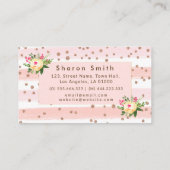 ピンエレガントクグリッターバラ金ゴールド紙吹雪トレンディー 名刺 (裏面)