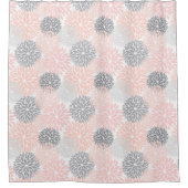 ピンエレガントクグレーダリアフローラ シャワーカーテン (正面)