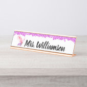 ピンエレガントクスパガーリールクルバタフライ先生 デスクネームプレート (正面)