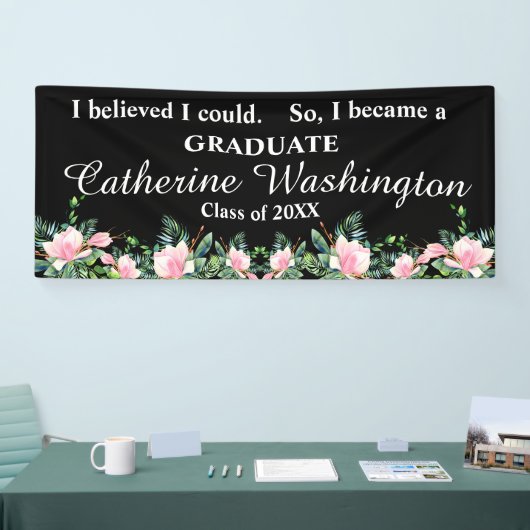 ピンエレガントクフローラ「自分は信じられる」卒業 横断幕 (トレードショー)