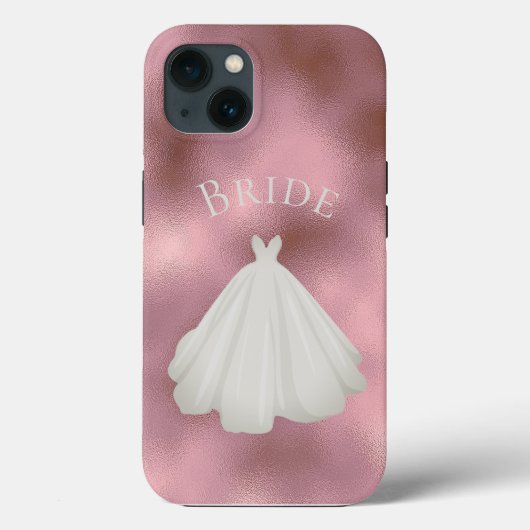 ピンエレガントクホワイトブライドガウンタイポグラフィ結婚ズ Case-Mate iPhoneケース (裏面)