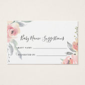 ピンエレガントク赤面ベビー名候補カード (正面)