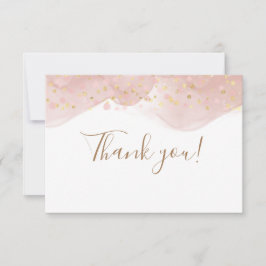 ピンエレガントク赤面金ゴールドグリッタースパ感謝していルクルズ サンキューカード