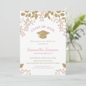 ピンエレガントク金ゴールドフローラ2022年卒業クラス 招待状 (スタンド正面)