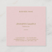 ピンエレガントク金ゴールド文字モダンデザインプレーン スクエア名刺 (裏面)