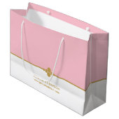 ピンエレガントク金ゴールド ラージペーパーバッグ (正面アングル)