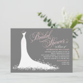 ピンエレガントク・チャコ結婚ールズ・ガウン・ブライダルシャワー 招待状 (スタンド正面)