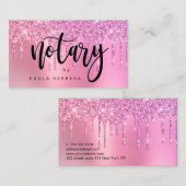 ピンエレガントク・ローズ・金ゴールド・グリッターが公証会社を陥落 名刺 (正面/裏面)
