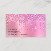 ピンエレガントク・ローズ・金ゴールド・グリッターが公証会社を陥落 名刺 (裏面)