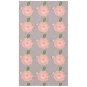 ピンエレガントク&金ゴールド水彩バラグレーデザイン テーブルクロス (正面)