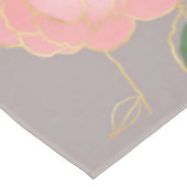 ピンエレガントク&金ゴールド水彩バラグレーデザイン テーブルクロス (アングル)