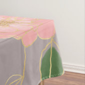 ピンエレガントク&金ゴールド水彩バラグレーデザイン テーブルクロス (インサイチュ)