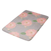 ピンエレガントク&金ゴールド水彩バラグレーデザイン バスマット (アングル)