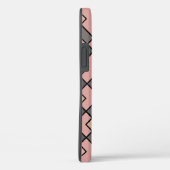 ピンカと紫の黒い格子パターン Case-Mate iPhoneケース (裏面 / 右)
