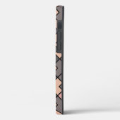 ピンカと紫の黒い格子パターン Case-Mate iPhoneケース (裏面 / 左)