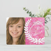 ピンカスタムク《写真》ぼけ味フォト誕生日招待状 招待状 (スタンド正面)