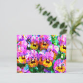 ピンカラフルクティール(緑がかった色)水色(ばちゃばちゃ)跳ねる ポストカード (スタンド正面)