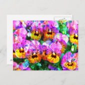 ピンカラフルクティール(緑がかった色)水色(ばちゃばちゃ)跳ねる ポストカード (正面/裏面)