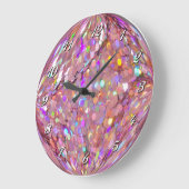 ピンカラフルク紙吹雪ボールの壁掛け時計 ラージ壁時計 (傾斜)