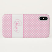 ピンガーリークギンガムパターン名とイニシャル Case-Mate iPhoneケース (裏面(横))