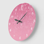 ピンガーリークグリッターグラムシックスパークリグラデーションー ラージ壁時計 (傾斜)