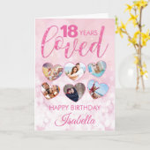 ピンガーリークグリッター18th誕生日フォトコラージュ カード (黄色い花)