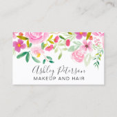 ピンガーリークグリーンフローラ水色化粧 名刺 (正面)