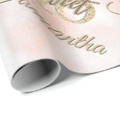 ピンガーリークスイート16誕生日バラ金ゴールドグリッター ラッピングペーパー (ロールコーナー)