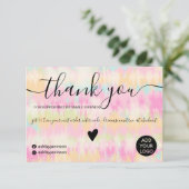 ピンガーリークボホ絞り染め感謝してい注文 サンキューカード