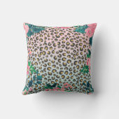 ピンガーリークミントグラデーションフローラグリッターレオパードプリント クッション (裏面)