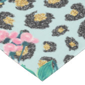 ピンガーリークミントグラデーションフローラグリッターレオパードプリント テーブルクロス (アングル)