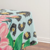 ピンガーリークミントグラデーションフローラグリッターレオパードプリント テーブルクロス (インサイチュ)
