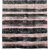 ピンガーリークローズ金ゴールドグリッターアンドブモダンラック  シャワーカーテン (正面)