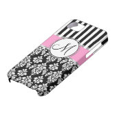 ピンガーリーク黒ダマスクあなたのモノグラムイニシャル Case-Mate iPhoneケース (下部)