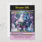 ピンキッシュサンタスノーデイクリスマスパーティの招待状 招待状 (正面)