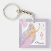 ピンキッシュラベンダーマーメイドパーティーアドベンチャー キーホルダー (正面)