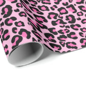 ピンキヒョウ柄のベビーガールの包装紙 ラッピングペーパー (ロールコーナー)